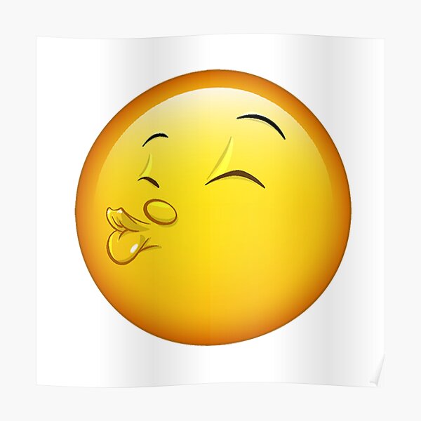 Kissing Face Emoji Poster By Seanypoo Redbubble 3513