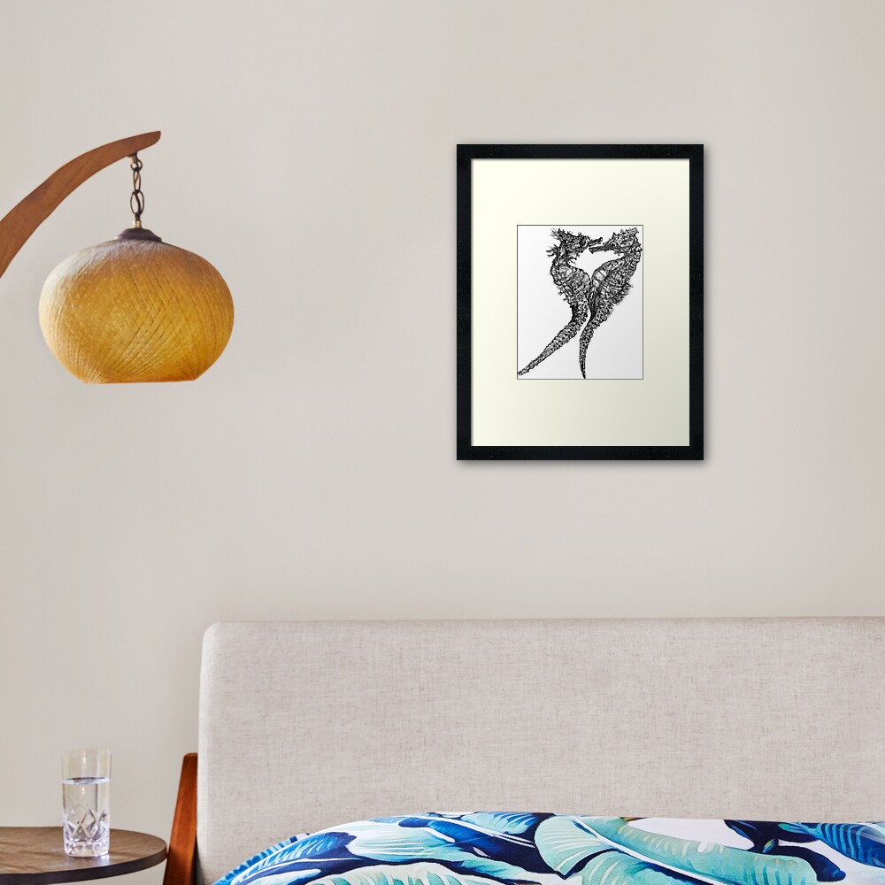 Chris and Gladis - Seahorses in love Framed Art Print