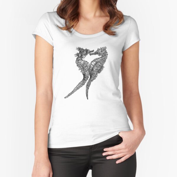 Chris and Gladis - Seahorses in love Fitted Scoop T-Shirt