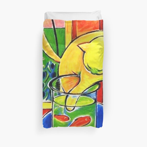 Henri Matisse, Le Chat Aux Poissons Rouges 1914, (The Cat With Red Fishes), Artwork, Men, Women, Youth Duvet Cover