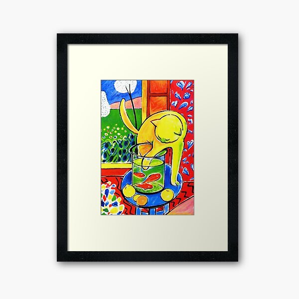 Henri Matisse, Le Chat Aux Poissons Rouges 1914, (The Cat With Red Fishes), Artwork, Men, Women, Youth Framed Art Print