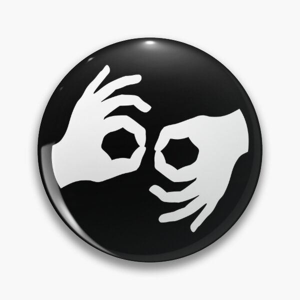 Item preview, American Sign Language ASL Interpreter hands symbol in white.  designed and sold by ASLstyles.