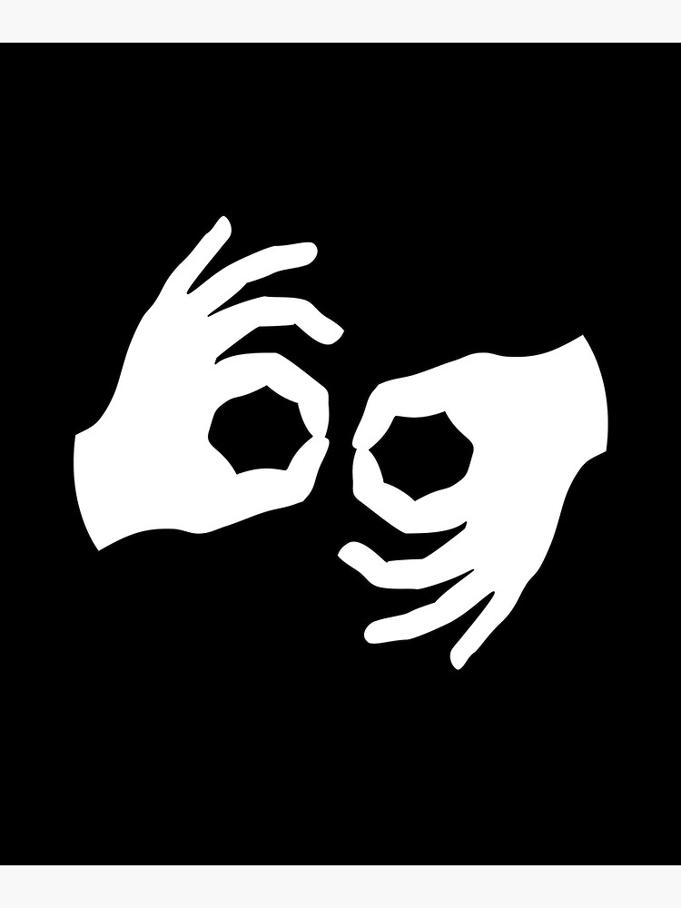 "American Sign Language ASL Interpreter hands symbol in white
