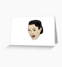 Kim Kardashian schreiender Gesichts-Aufkleber Grußkarte