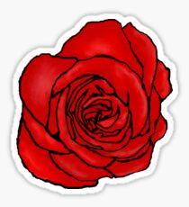 Open Red Rose Sticker