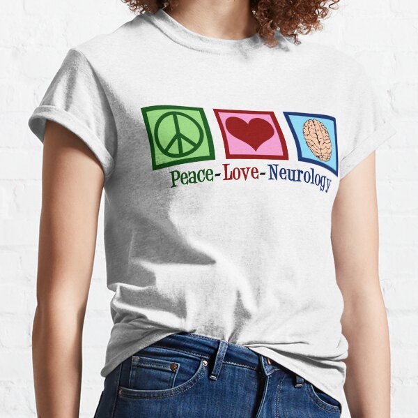 Vista previa del artículo con la obra «Paz Amor Neurología», diseñado y vendido por Epic Love Designs.