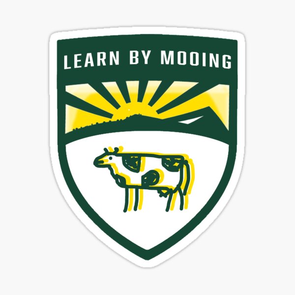 learn by mooing - MS PAINT STYLE Sticker
