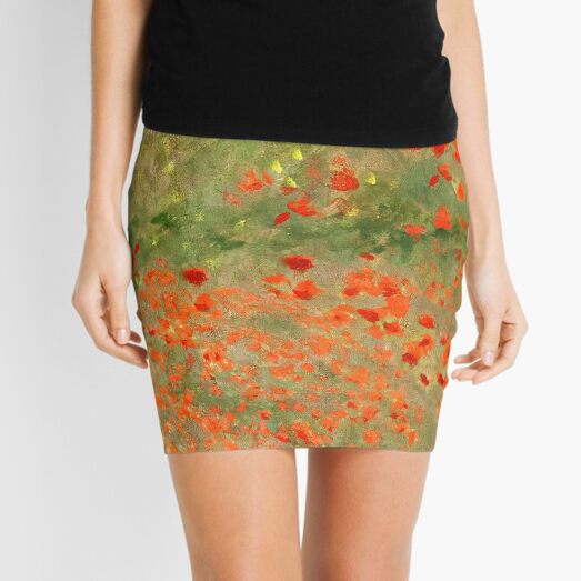 Monet "Poppy Field" Poppies only version Mini Skirt
