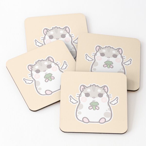 Item preview, Chubby Spotted Hamster Eating Broccoli designed and sold by thrivelia.