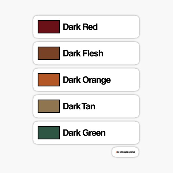 Item preview, Brick Sorting Labels: Dark Red,  Dark Flesh,  Dark Orange,  Dark Tan,  Dark Green designed and sold by 9thDesignRgmt.