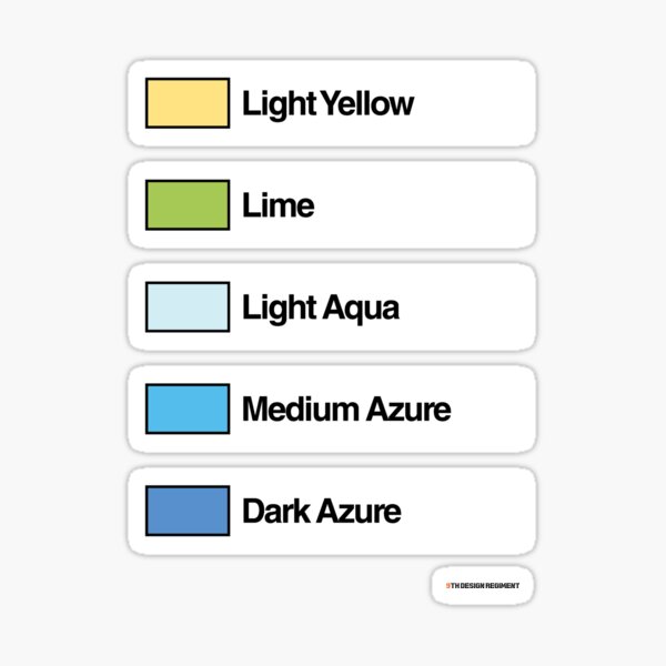 Brick Sorting Labels: Light Yellow, Lime, Light Aqua, Medium Azure, Dark Azure Sticker