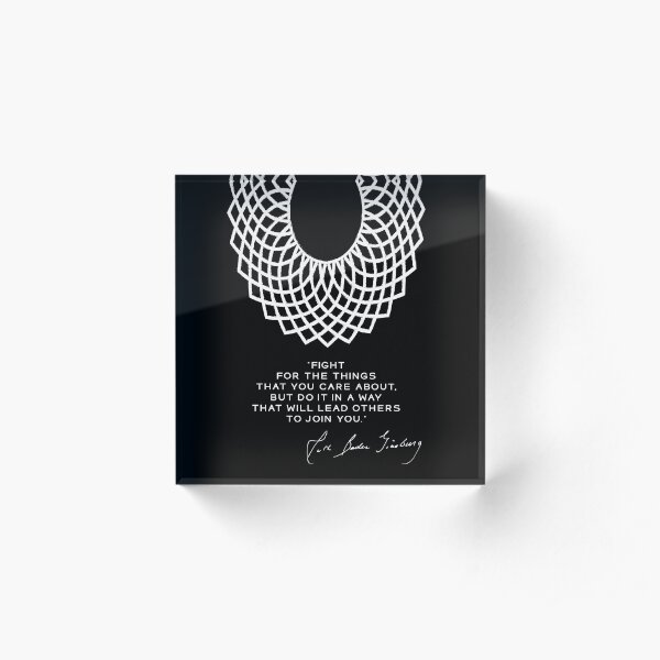 Dissent collar, rbg poster, RUTH BADER GINSBURG, lawyer gift Acrylic Block