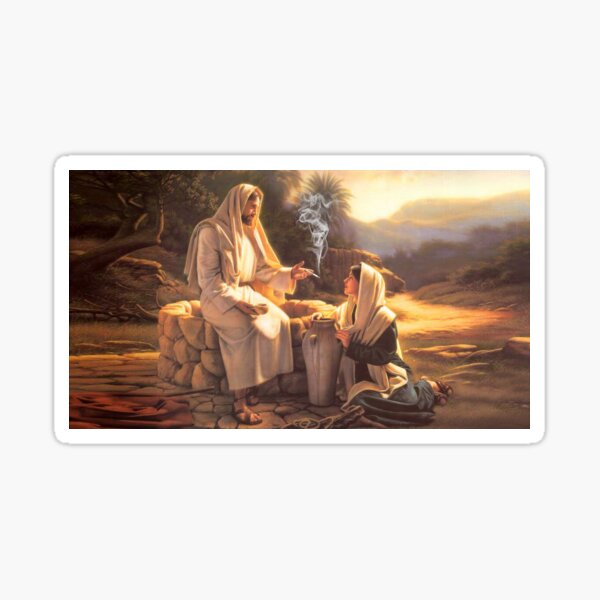 Jesus and the Woman at the Well Sticker