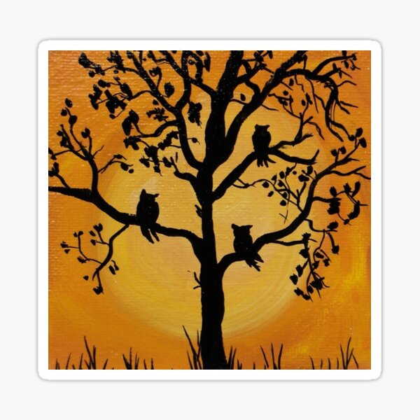 Owl Trio Sticker
