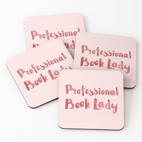 Item preview, professional book lady in red watercolor designed and sold by jazzydevil.