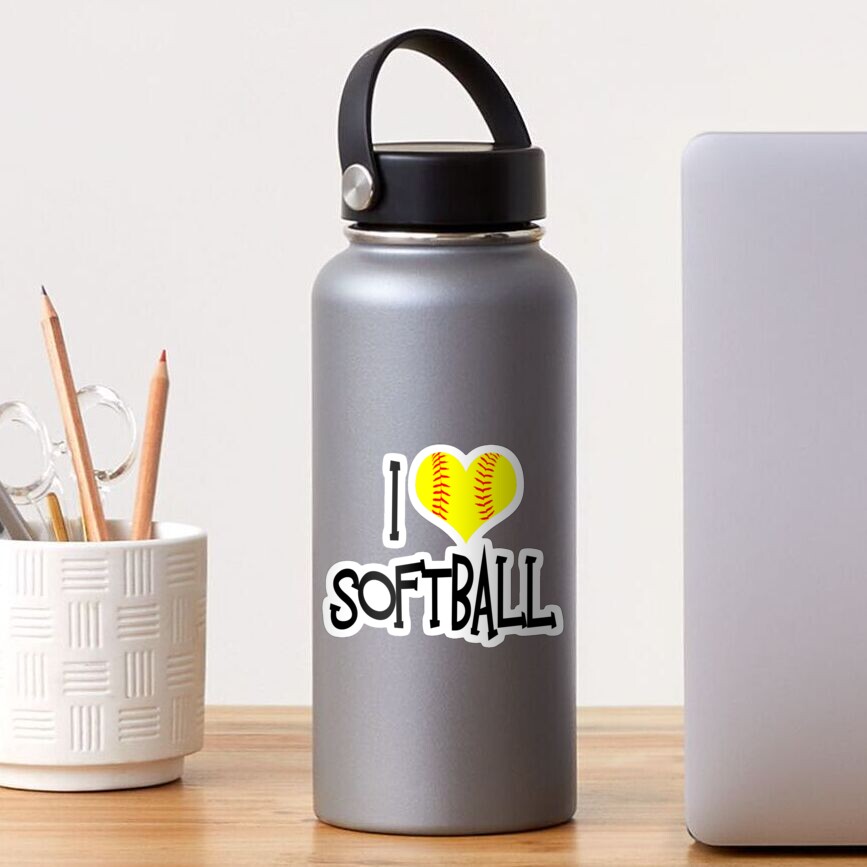 I Love Softball Sticker For Sale By Shakeoutfitters Redbubble