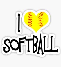 I Love Softball Sticker