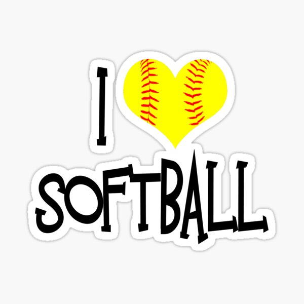 I Love Softball Sticker