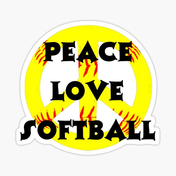 Peace Love Softball Sticker By Shakeoutfitters Redbubble