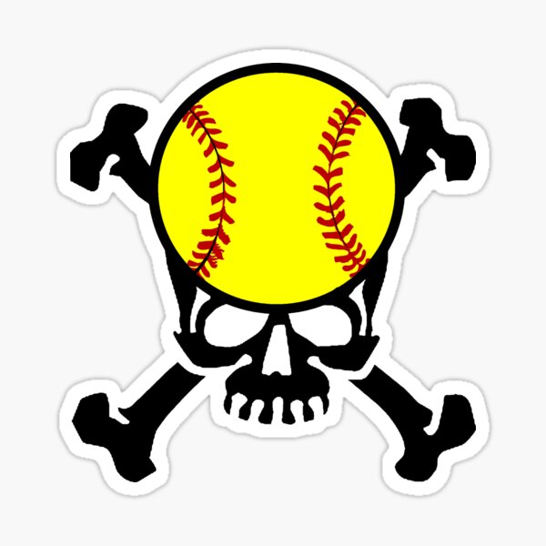 Softball Skull Sticker For Sale By Shakeoutfitters Redbubble