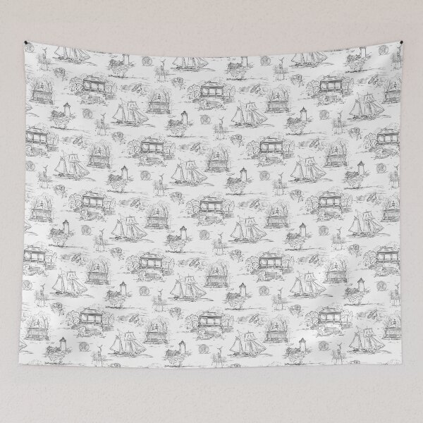 Item preview, Coastal Toile Beverly, Massachusetts designed and sold by Sharilea.