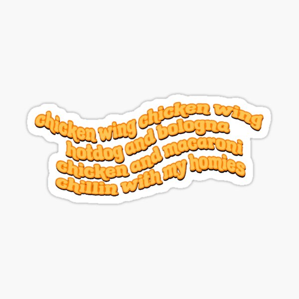 "Chicken wing song sticker" Sticker for Sale by leblingy Redbubble