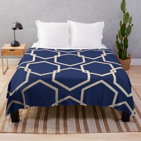 Item preview, Navy Blue and Gold Polygons designed and sold by aprincessinsp.