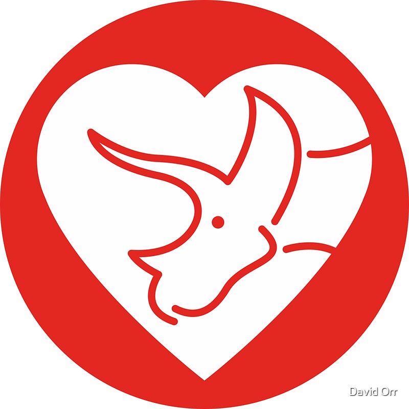 "Dinosaur heart: Triceratops sticker" Stickers by David Orr | Redbubble