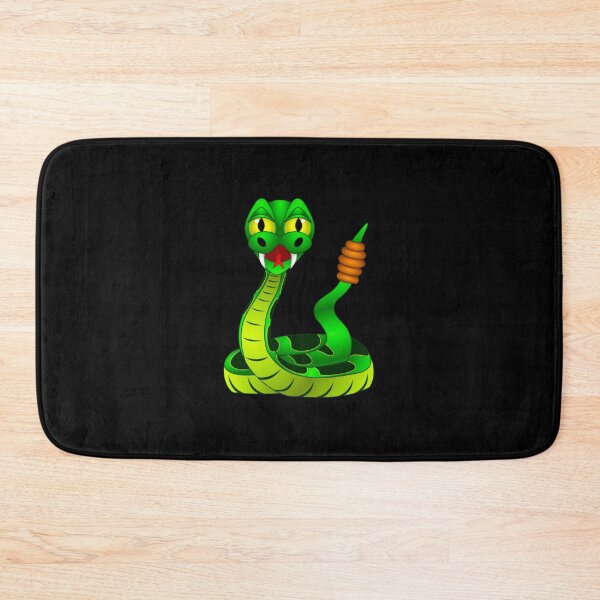 Item preview, vivid green rattlesnake with golden eyes and a red tongue designed and sold by headpossum.