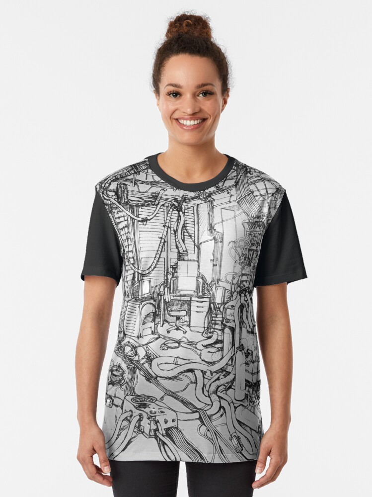 Alternate view of Serial Experiments Lain - Bedroom Graphic T-Shirt