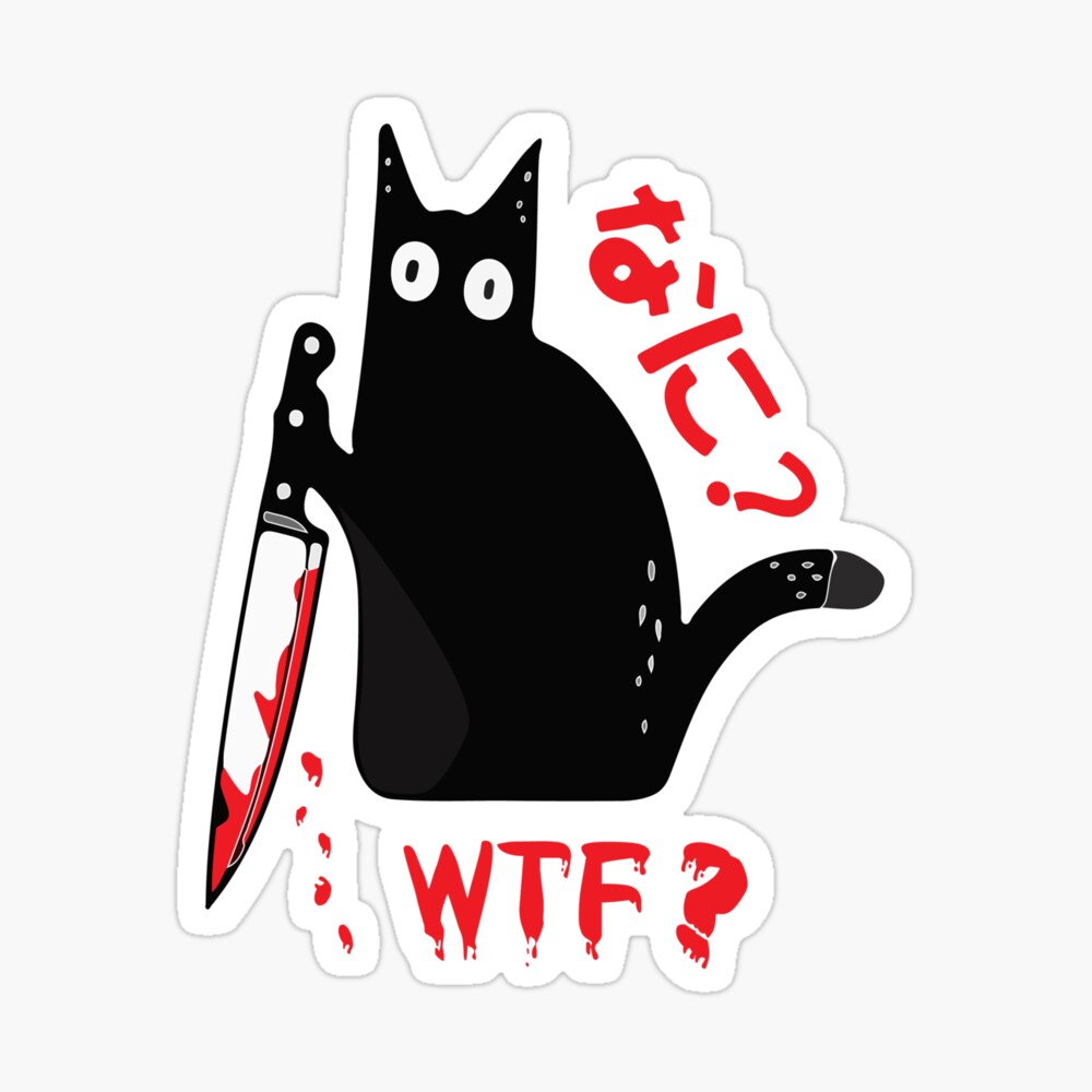 Banana Cat holding bloody knife vector isolated - Stock