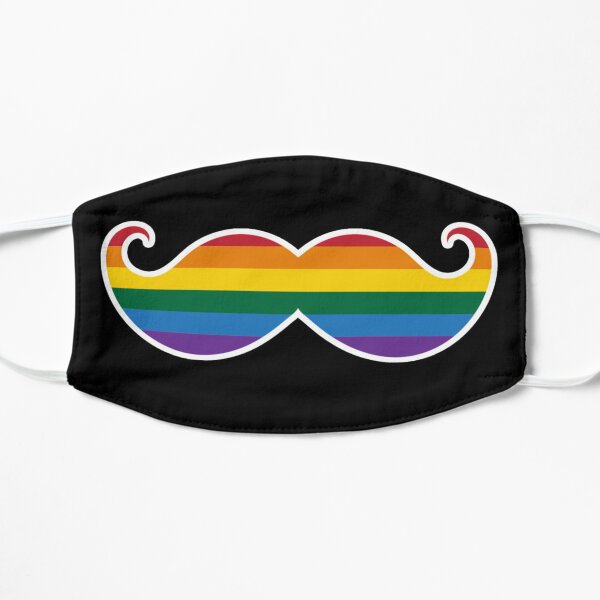 Masque pour le visage Rainbow Pride Moustache Lgbt Masque sans plis