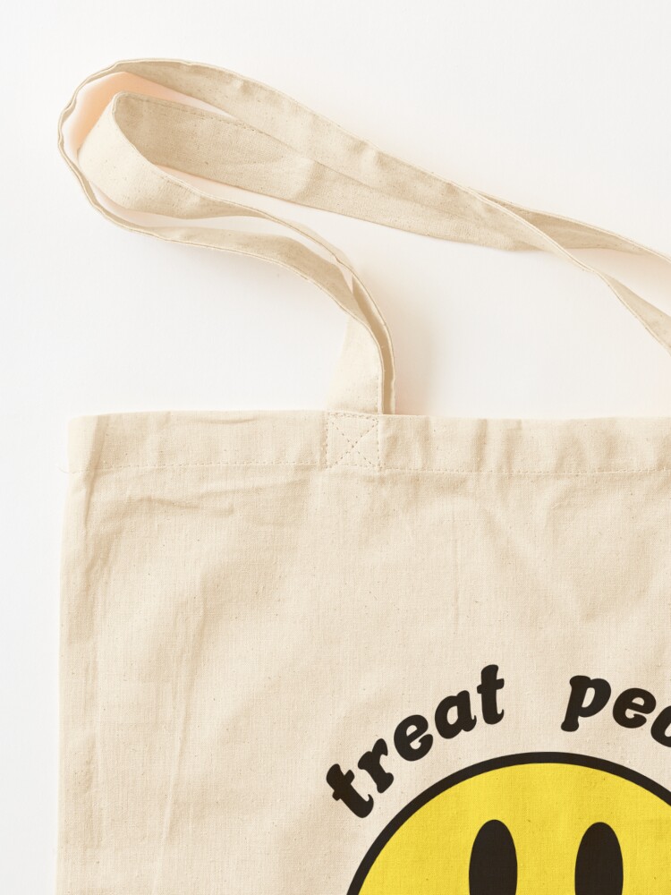 Alternate view of treat people with kindess smiley face Tote Bag