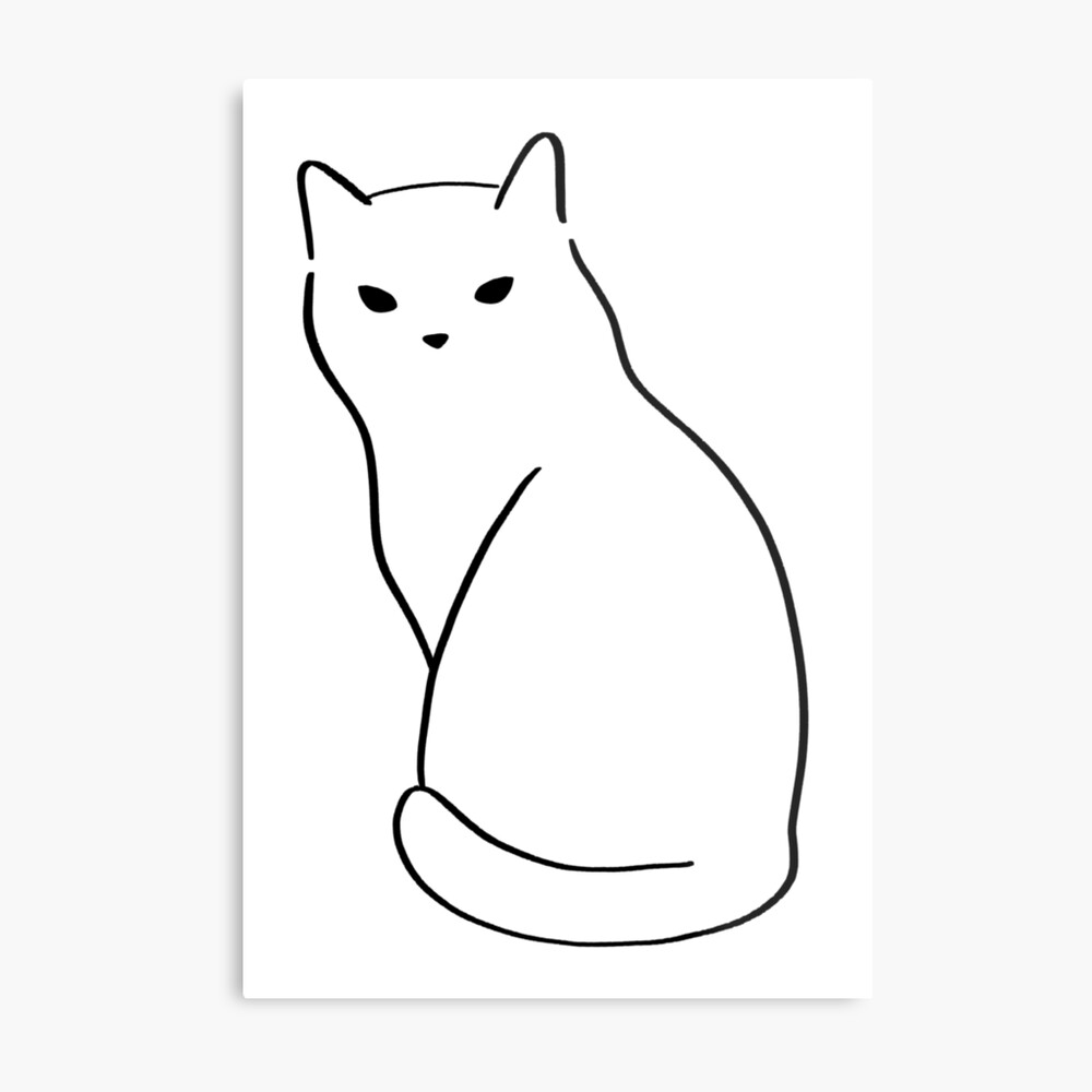 Simple Cat Outline Canvas Print By Elainecarterart Redbubble