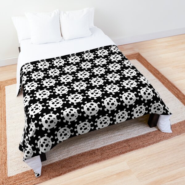 Corona-Cluster (Black & White) Comforter