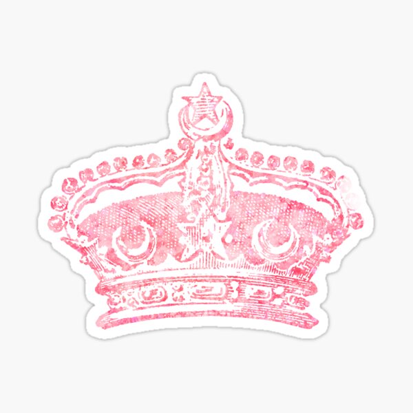 "A beautiful and cute pink crown" Sticker by MarwaBakri Redbubble