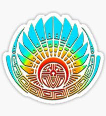 Mayan mask, crop circle, Quetzalcoatl Sticker