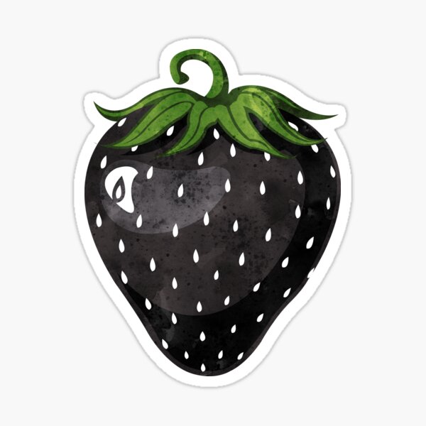 Black Strawberry Sticker