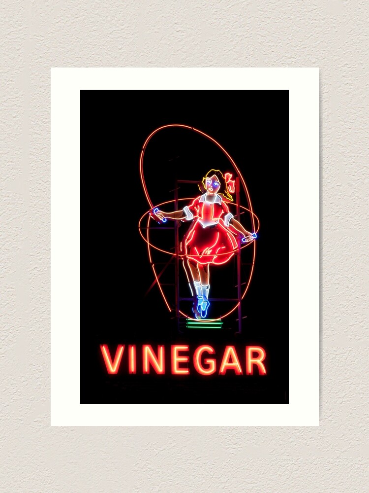 "Neon Sign, Skipping Girl Vinegar, Melbourne, Australia " Art Print by