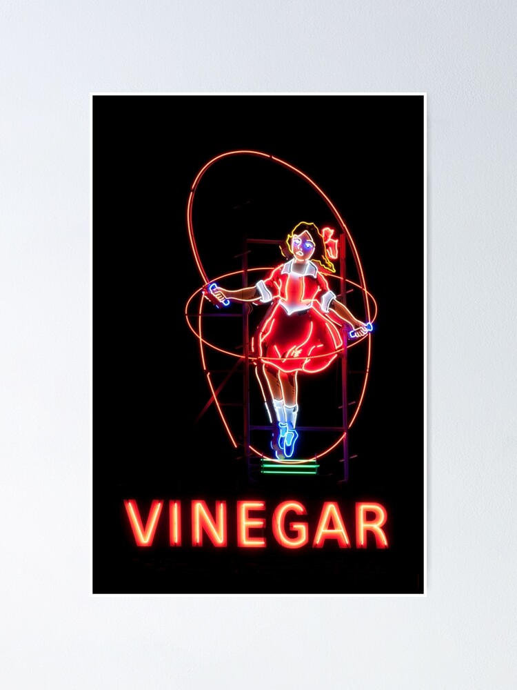 "Neon Sign, Skipping Girl Vinegar, Melbourne, Australia " Poster for Sale by janemcdougall