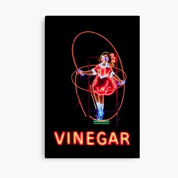 Neon Sign, Skipping Girl Vinegar, Melbourne, Australia Canvas Print