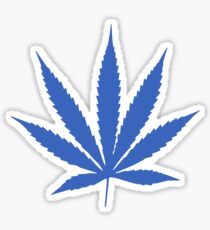 Blue Pot Leaf Sticker