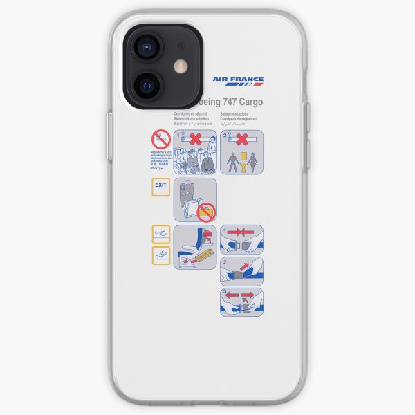 Carte de sécurité Air France Boeing 747 Cargo Coque souple iPhone