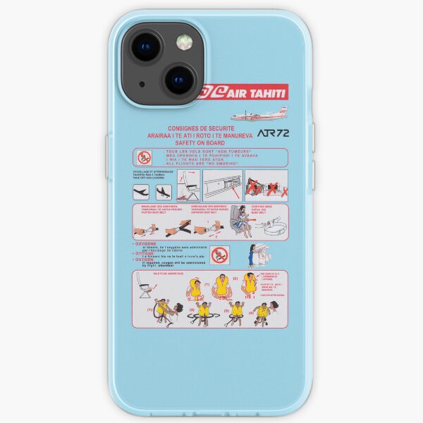 Carte de sécurité Air Tahiti ATR72 Coque souple iPhone