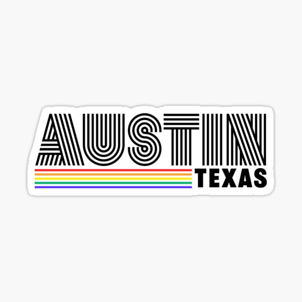Austin Texas Stripes LGBTQ Pride Sticker