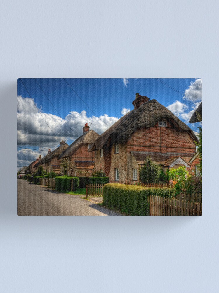 Alternate view of A Row of Thatched Houses in East Stratton Canvas Print