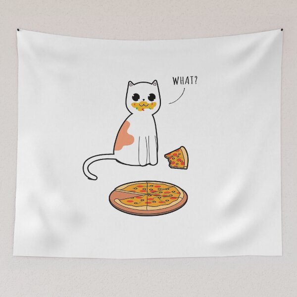 Item preview, Cat Ate The Pizza (Probably) - Kawaii and Cute Cat Art designed and sold by thecatcouch.