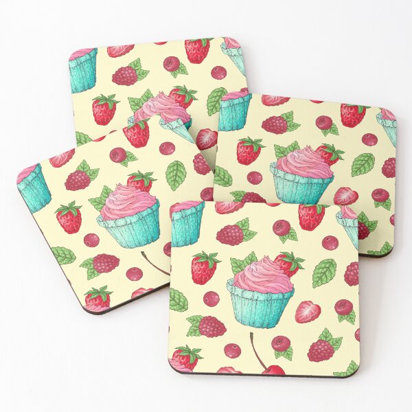 Item preview, Cute Strawberry Cupcake Pattern designed and sold by Mexikawaii.