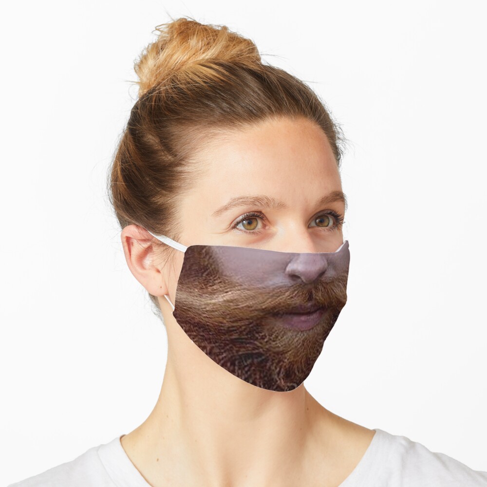 Hipster Red Beard Photo Realistic Men's Mask