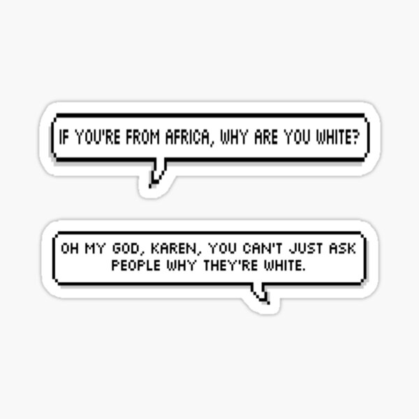 White & From Africa Sticker